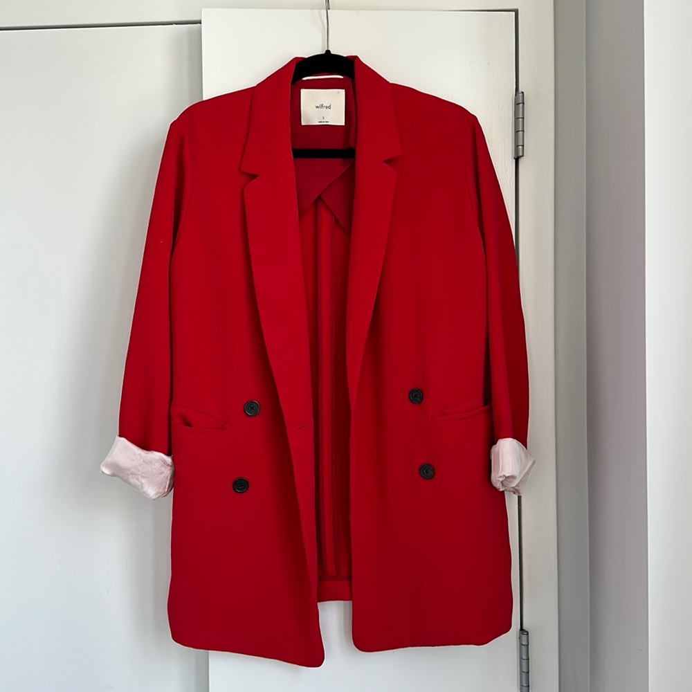 Wilfred red cherrelle drapey blazer size small